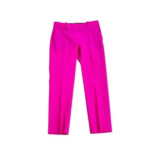 Theory Fuchsia wool blend cropped straight leg trouser Pants size 4